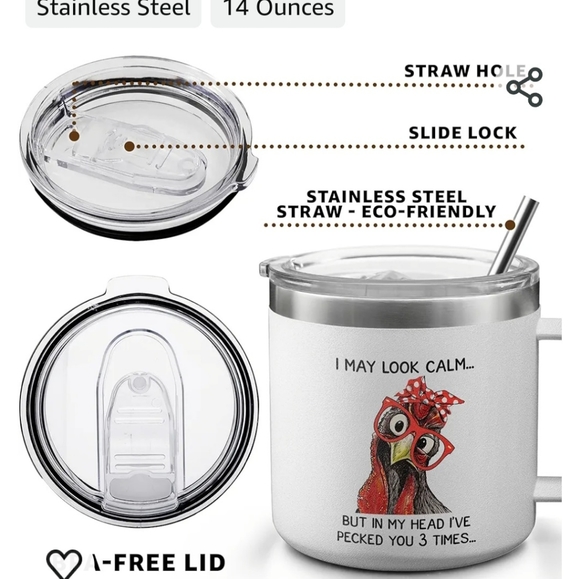 I May Look Calm But in My Head I've Pecked You 3 Times Mug Chicken Coffee Cup - Picture 3 of 7